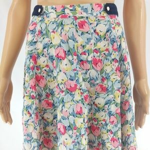 Cath Kidston London Sz 6 Floral Pink Yellow Skirt